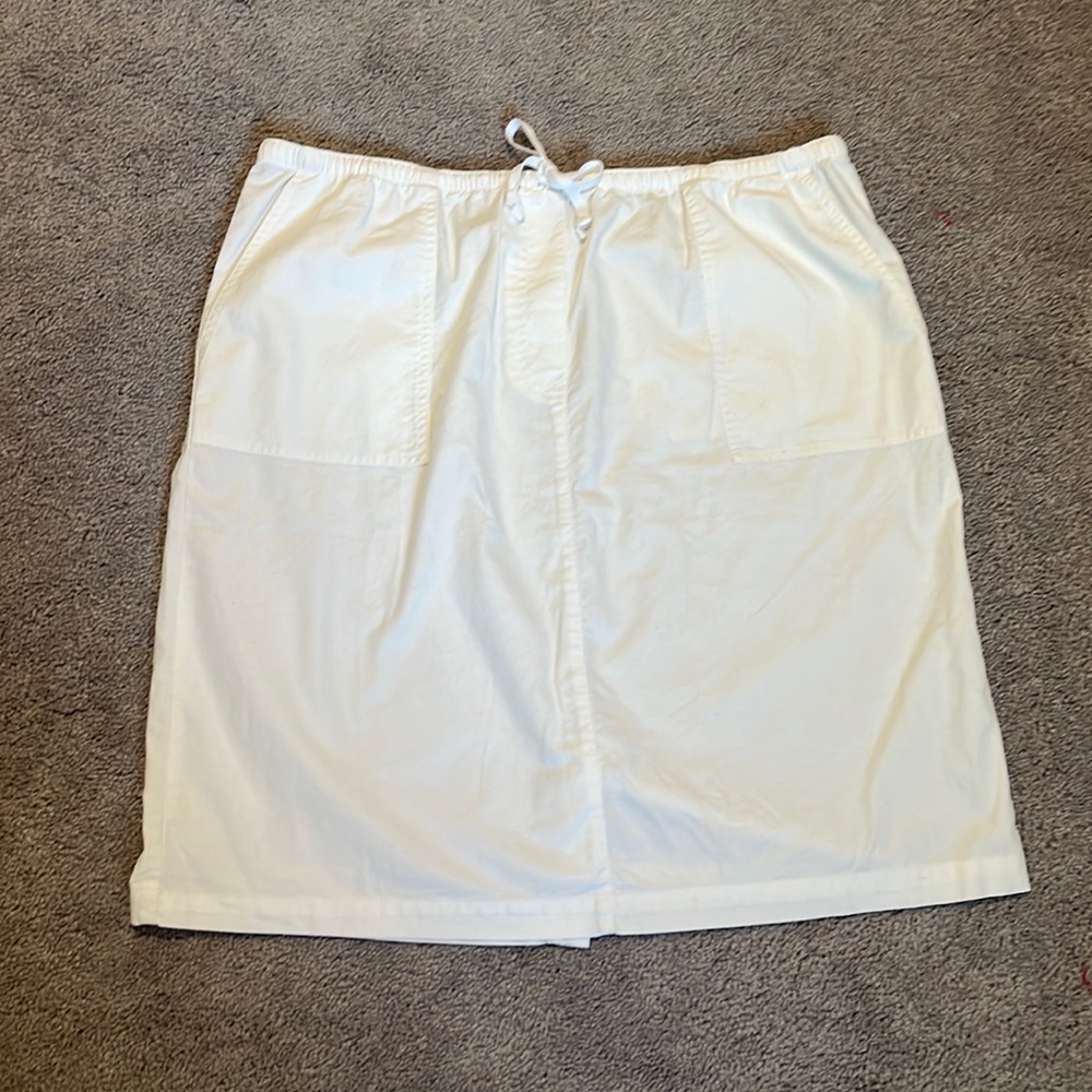 L.l. bean white tie waist skirt size xl petite
